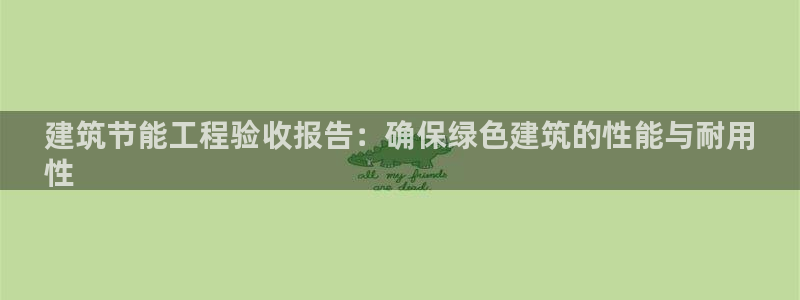 e尊国际是干什么的：建筑节能工程验收报告：确保绿色建筑的性能与耐用
性