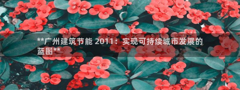 e尊国际客户端：**广州建筑节能 2011：实现可持续城市发展的
蓝图**