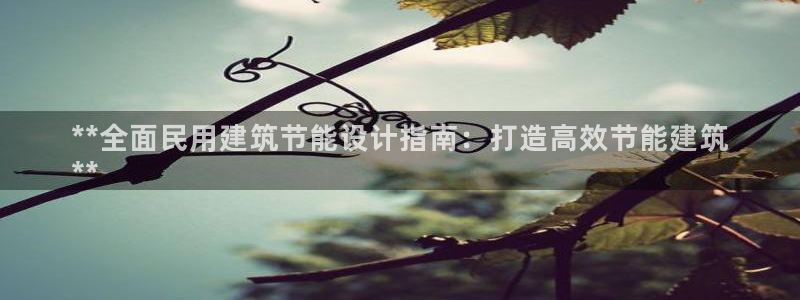 谁知道e尊国际的网址：**全面民用建筑节能设计指南：打造高效节能建筑
**